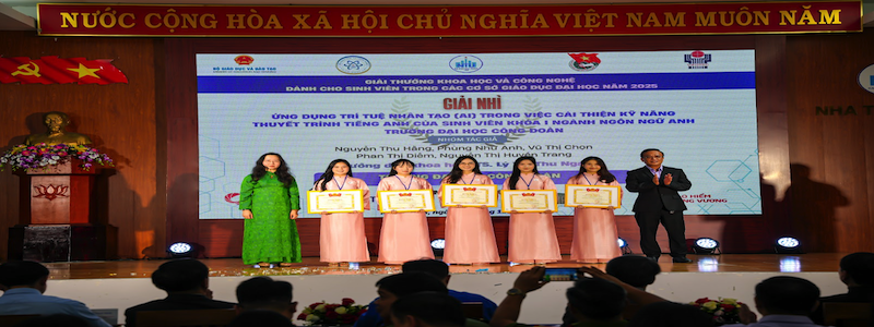 TRƯỜNG ĐẠI HỌC CÔNG ĐOÀN ĐẠT GIẢI NHÌ TẠI GIẢI THƯỞNG KHOA HỌC VÀ CÔNG NGHỆ DÀNH CHO SINH VIÊN NĂM 2025